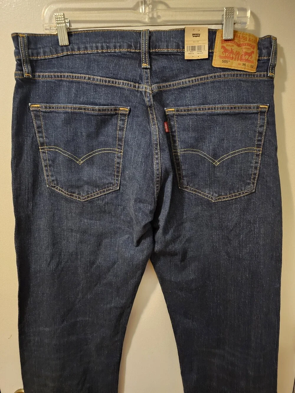 Levis 505 Regular Fit Straight Leg Jeans Men's Size 36x32 Blue Denim NWT